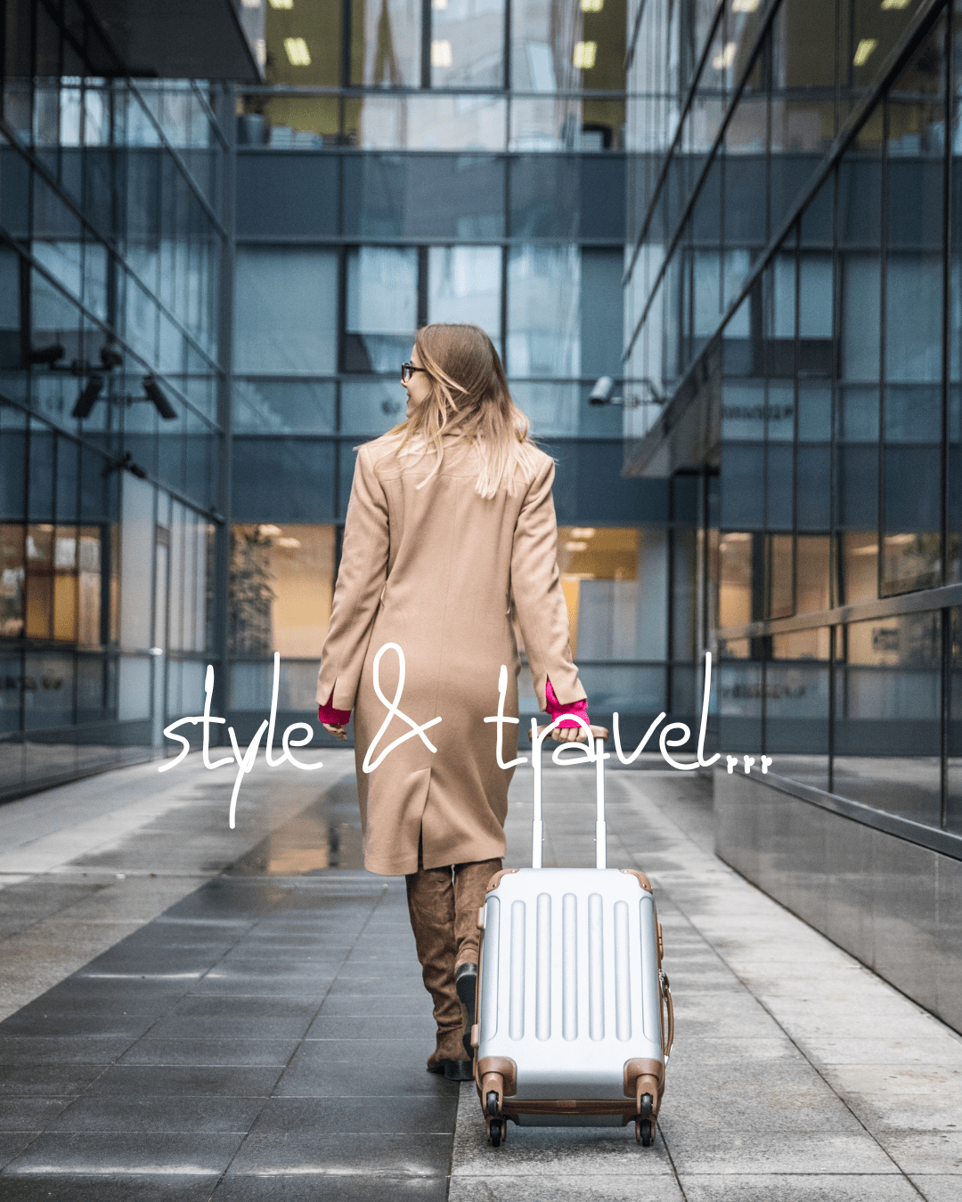 airport_style woman in an airport wearing a coat and boots travelling in style