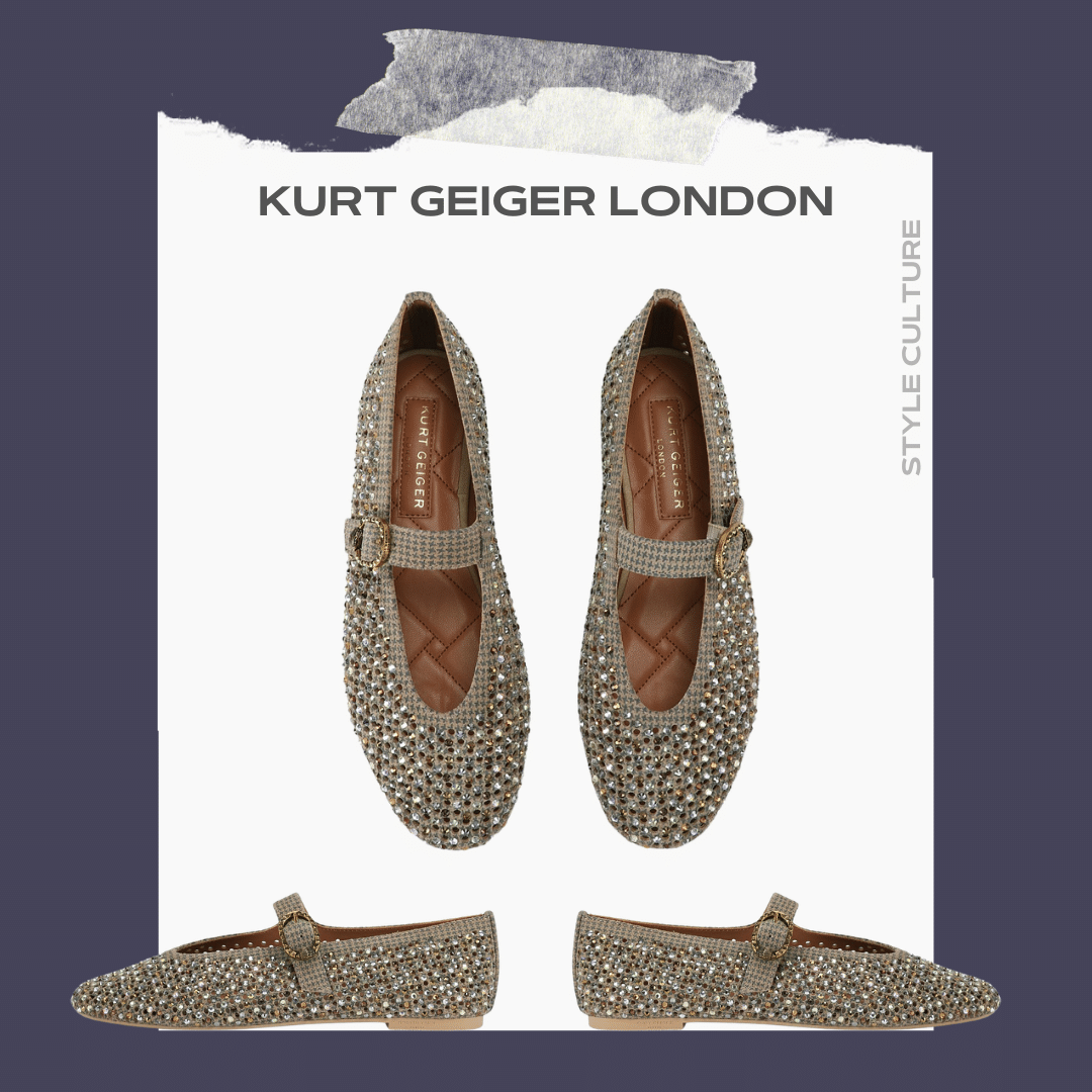 Kurt Geiger Mesh ballet flat with crystal embellishment